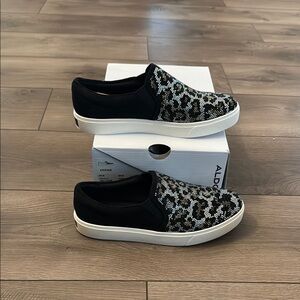 Aldo Leopard Rhinestone Casual Sneakers NIB